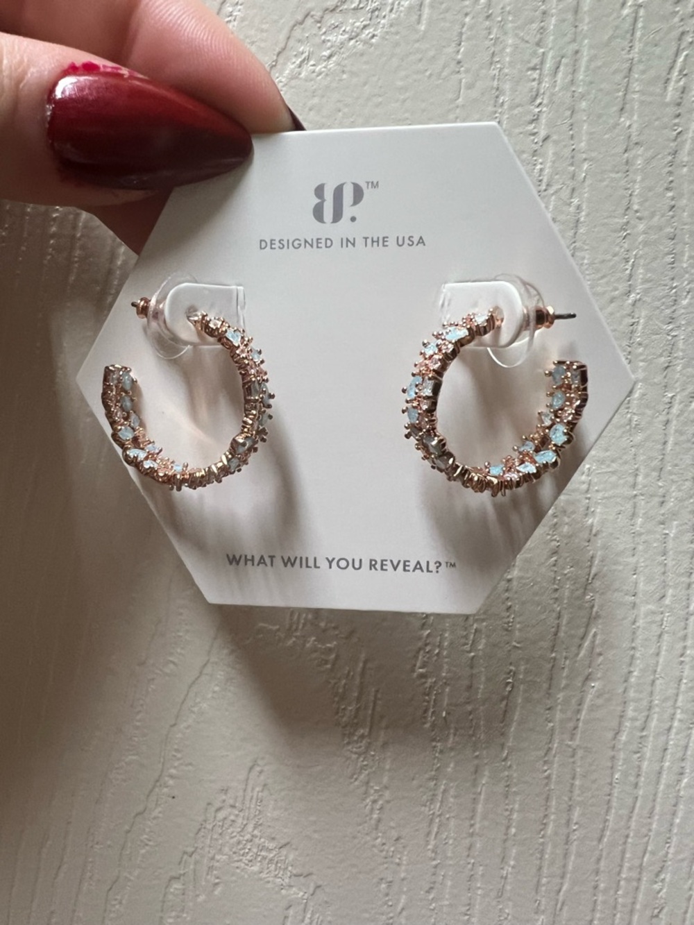 Aquamarine Crystal Hoop Earrings